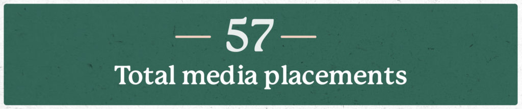 57 media placements